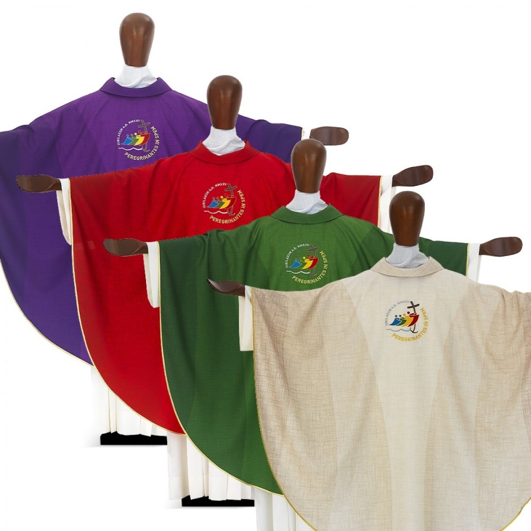 Chasuble with the official logo of the Jubilee 2025. Made in Italy and sold by The Clergy Store