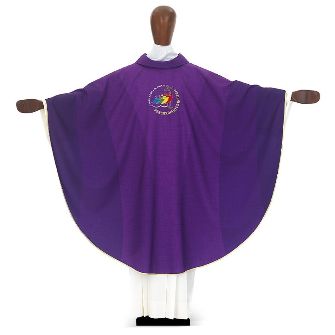 Chasuble with the official logo of the Jubilee 2025. Made in Italy and sold by The Clergy Store