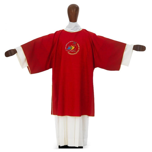 Dalmatic with the official logo of the Jubilee 2025. Made in Italy and sold by The Clergy Store