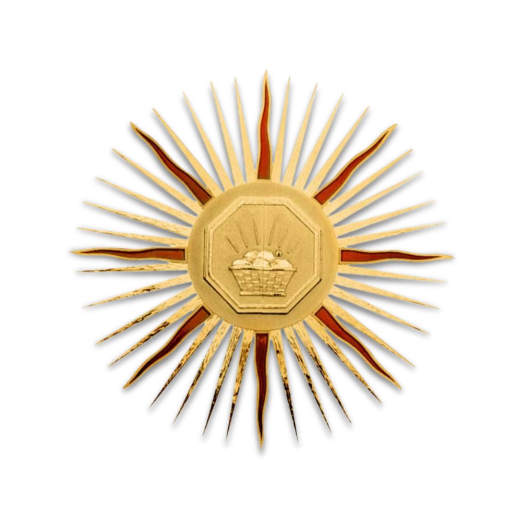 Contemporary 24K gold plated wall tabernacle loaves. Made in Italy and sold by The Clergy Store