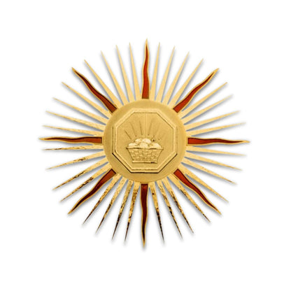 Contemporary 24K gold plated wall tabernacle loaves. Made in Italy and sold by The Clergy Store