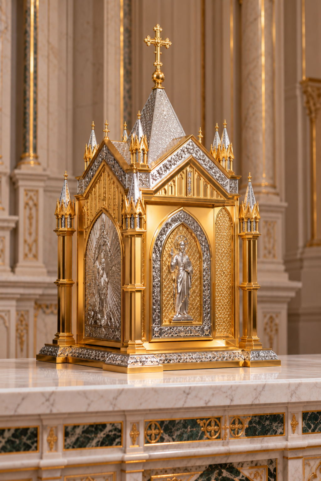 Ornate tabernacle for Cathedrals in 24K gold plating