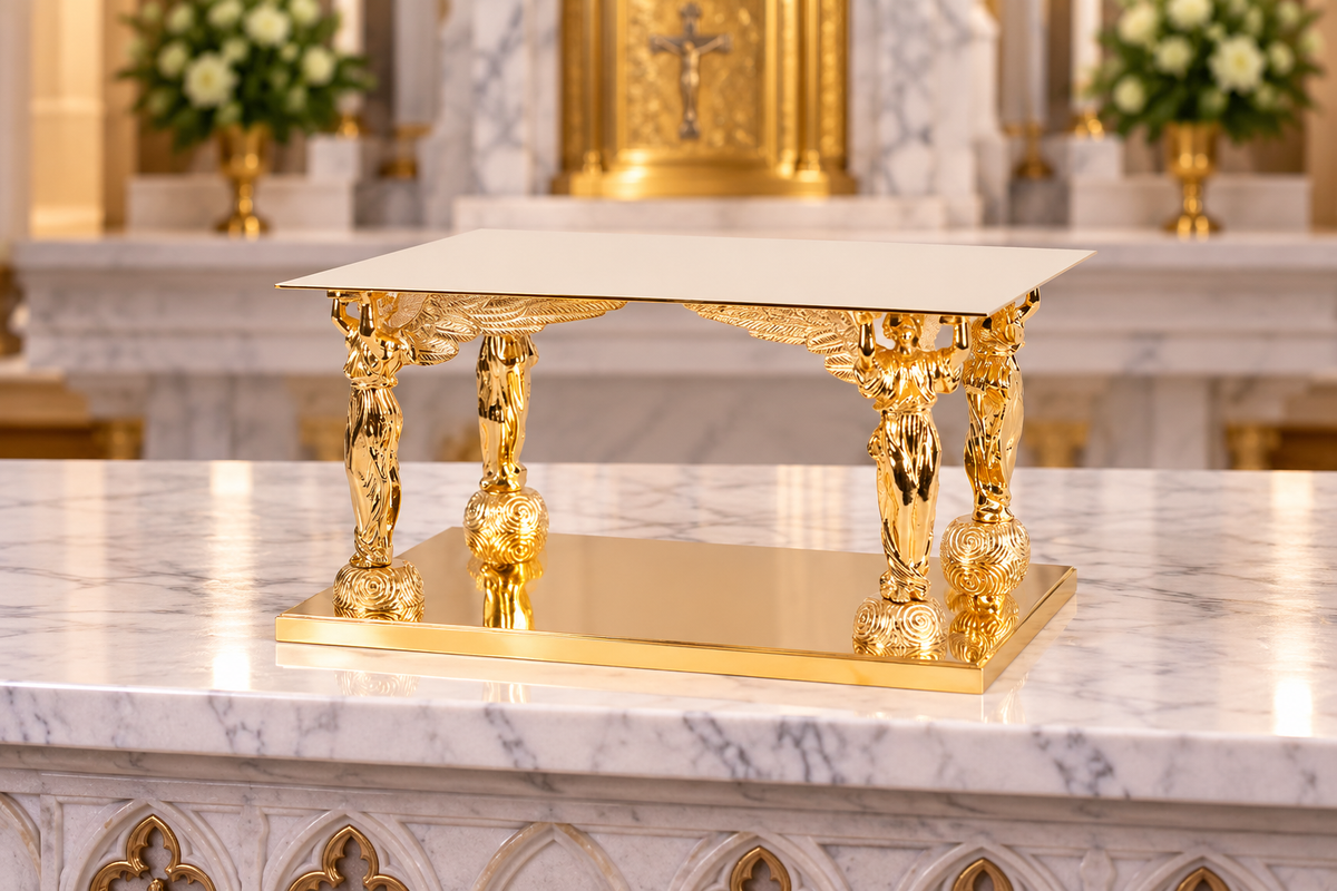 Monstrance thabor gold plated with Angels