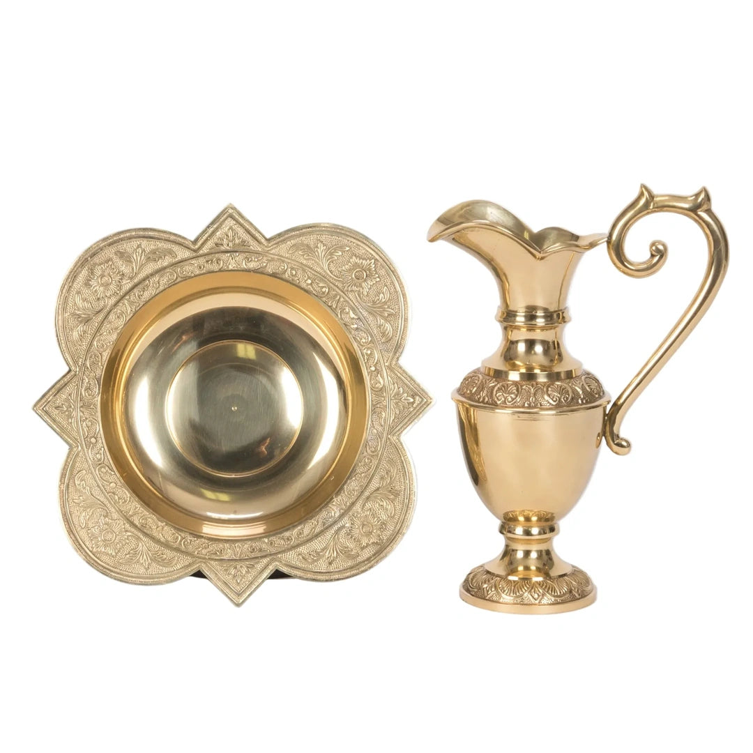 Ewer and Basin Lavabo Set in Brass finish By Adrian Hamers