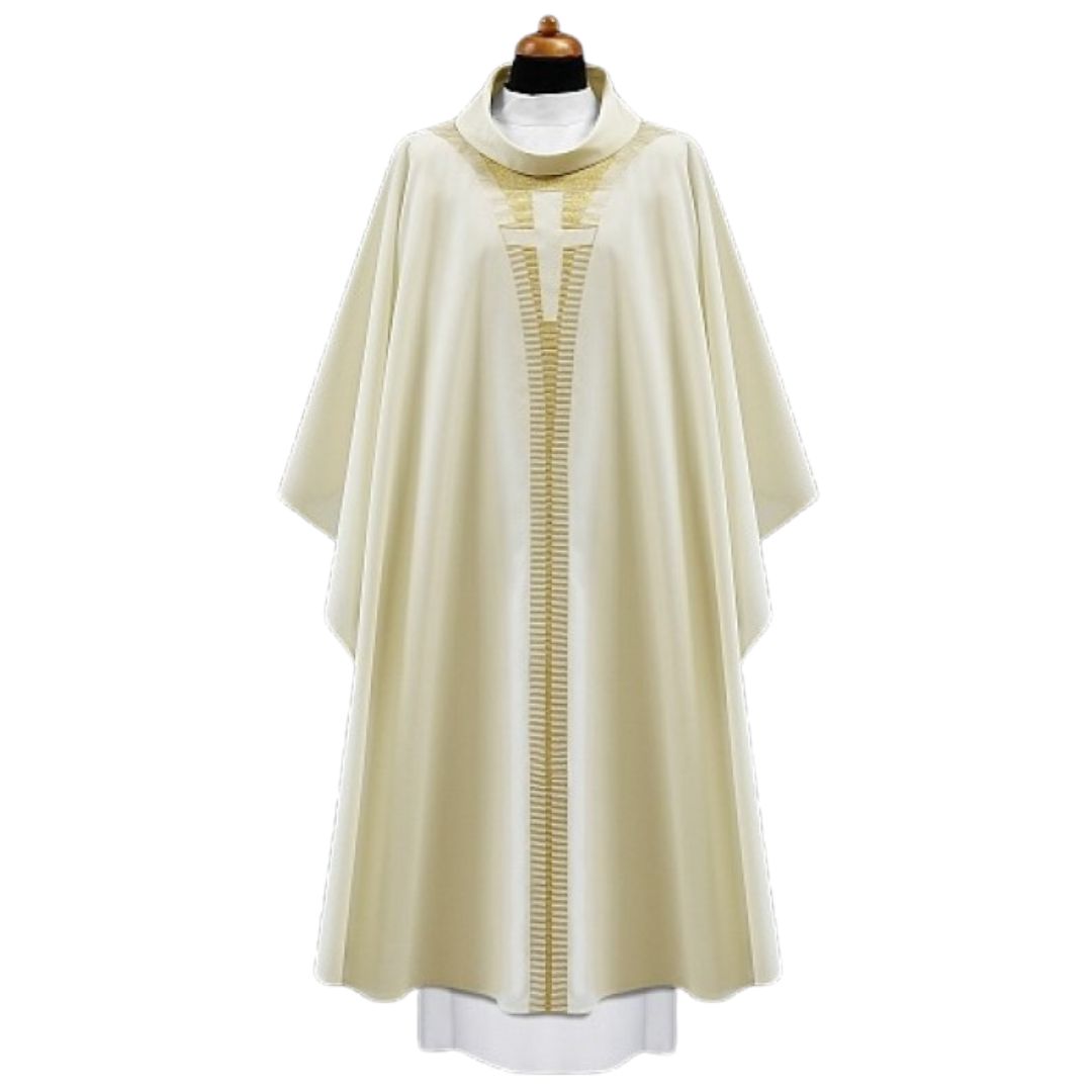 Monastic chasuble with embroidered cross Made in Poland and sold by The Clergy Store