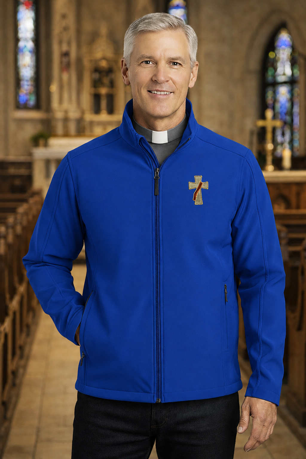 All Weather Clergy Jacket With Deacons Cross