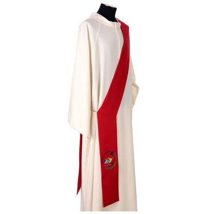 Deacon or Priest overlay stoles with embroidered official Jubilee 2025 logo. Made in Italy and sold by The Clergy Store