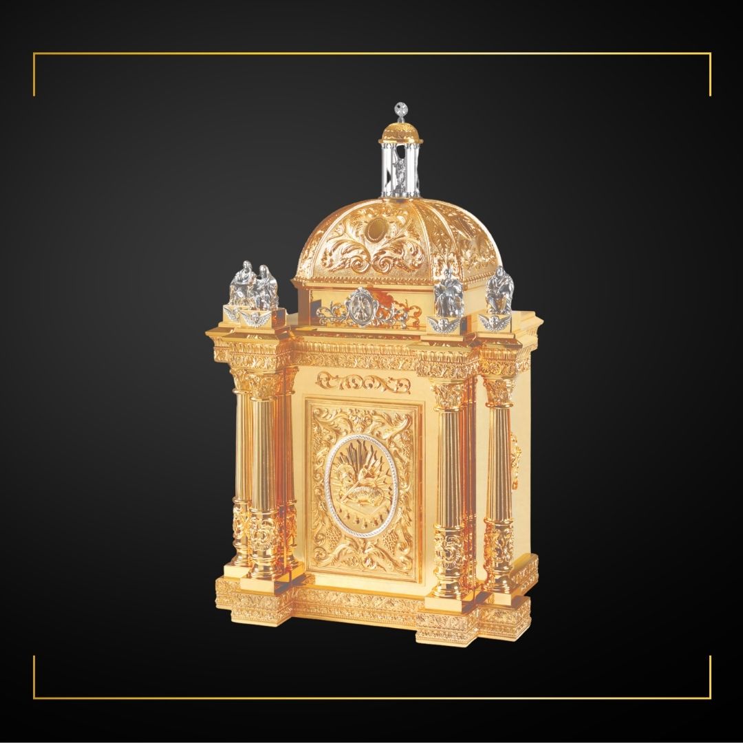 Gothic Cathedral Tabernacle Made in Spain  #4129 sold by The Clergy Store