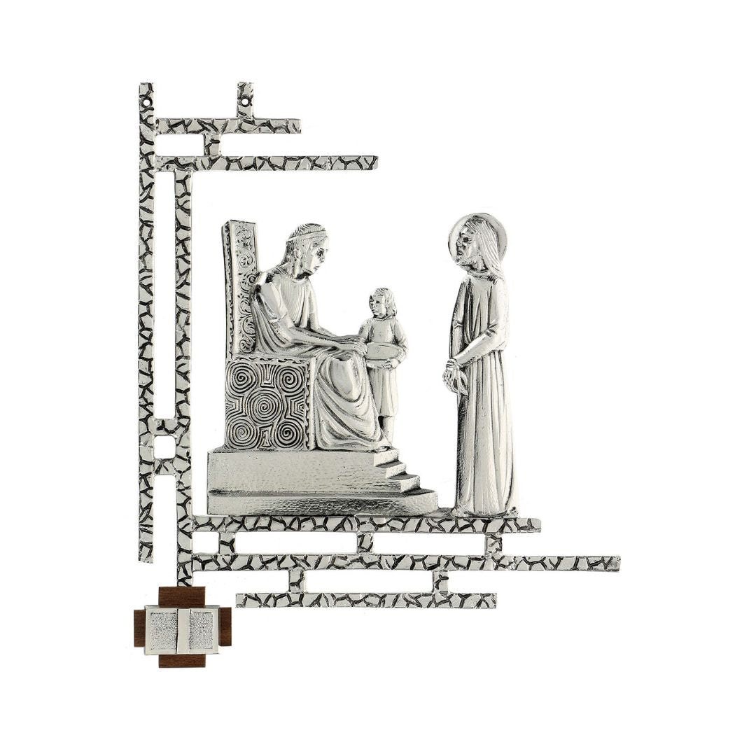 Stations of the Cross Silver Plated Finish. Made in Italy and Sold by The Clergy Store