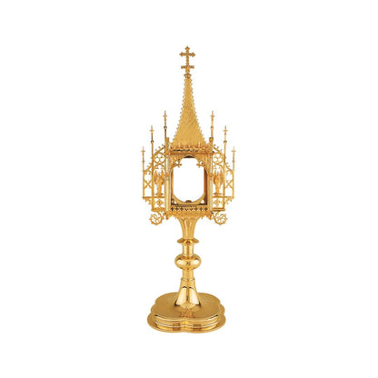 Neo-Gothic Monstrance  with Angels, 21¾” Ht.: clip luna: 2¾” 