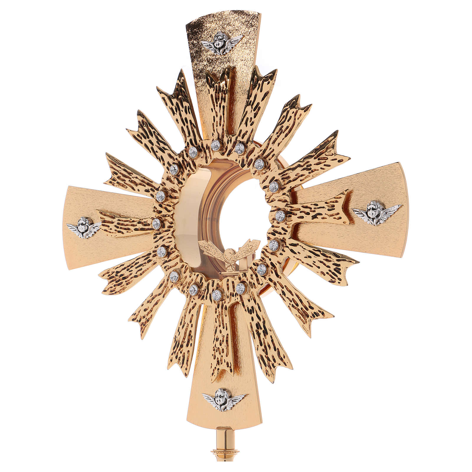 Monstrance with Swarvoski stones and crystal knot style OS-11 made by Napoletana Arte Sacra Italy