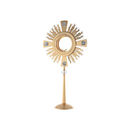 Monstrance modern with 4 evangelist and crystal node style OS-16 made by Napoletana Arte Sacra Italy