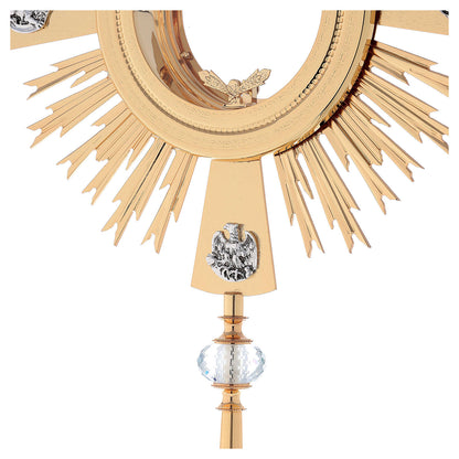 Monstrance modern with 4 evangelist and crystal node style OS-16 made by Napoletana Arte Sacra Italy