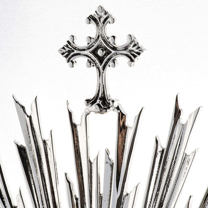 Monstrance with Angels and Leaves silver plated style OS-18 made by Napoletana Arte Sacra Italy