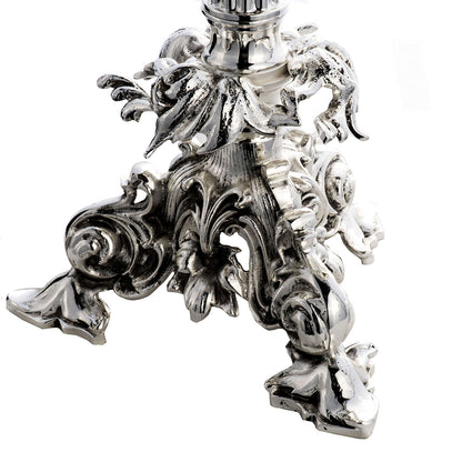 Monstrance with Angels and Leaves silver plated style OS-18 made by Napoletana Arte Sacra Italy