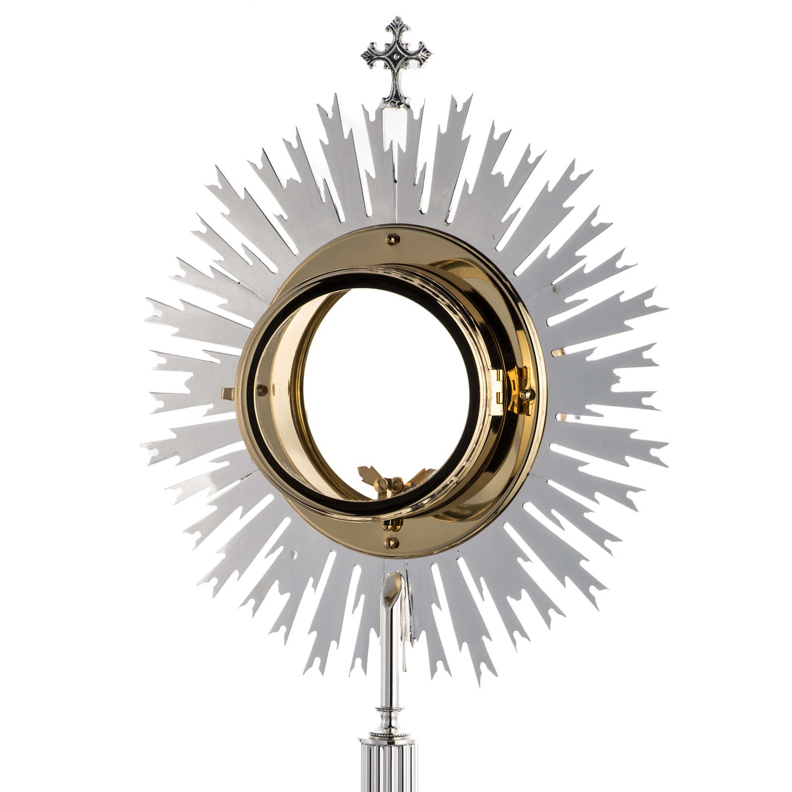 Monstrance with Angels and Leaves silver plated style OS-18 made by Napoletana Arte Sacra Italy