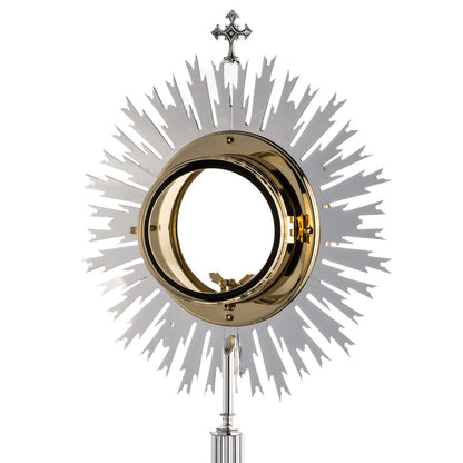 Monstrance with Angels and Leaves silver plated style OS-18 made by Napoletana Arte Sacra Italy