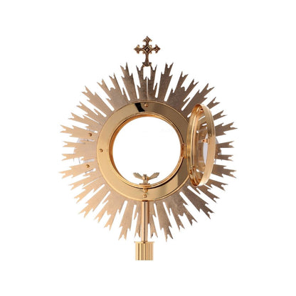 Monstrance with Angels and Leaves silver plated style OS-21 made by Napoletana Arte Sacra Italy