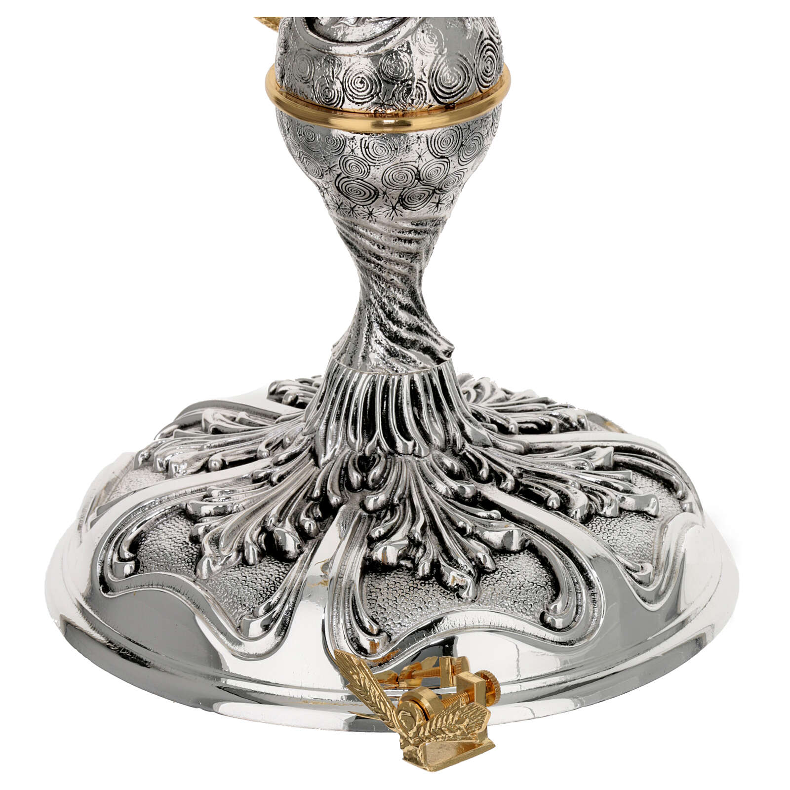 Monstrance with Virgin Mary and Blue Stones style OS-40 made by Napoletana Arte Sacra Italy