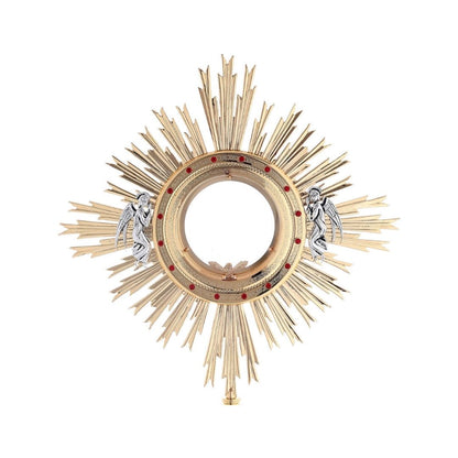 Monstrance with Angels and swaroski stones. Style# OS-42. Made by Napoletana Arte Sacra Italy