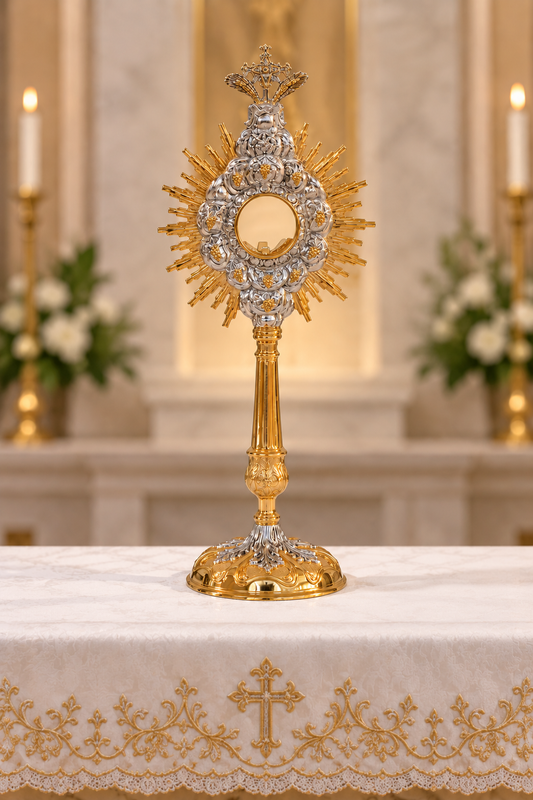 Monstrance Baroque style OS-5 made by Napoletana Arte Sacra Italy