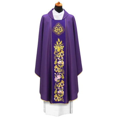 Chasuble with Eucharist embroidery. Made in Poland and sold by the Clergy Store