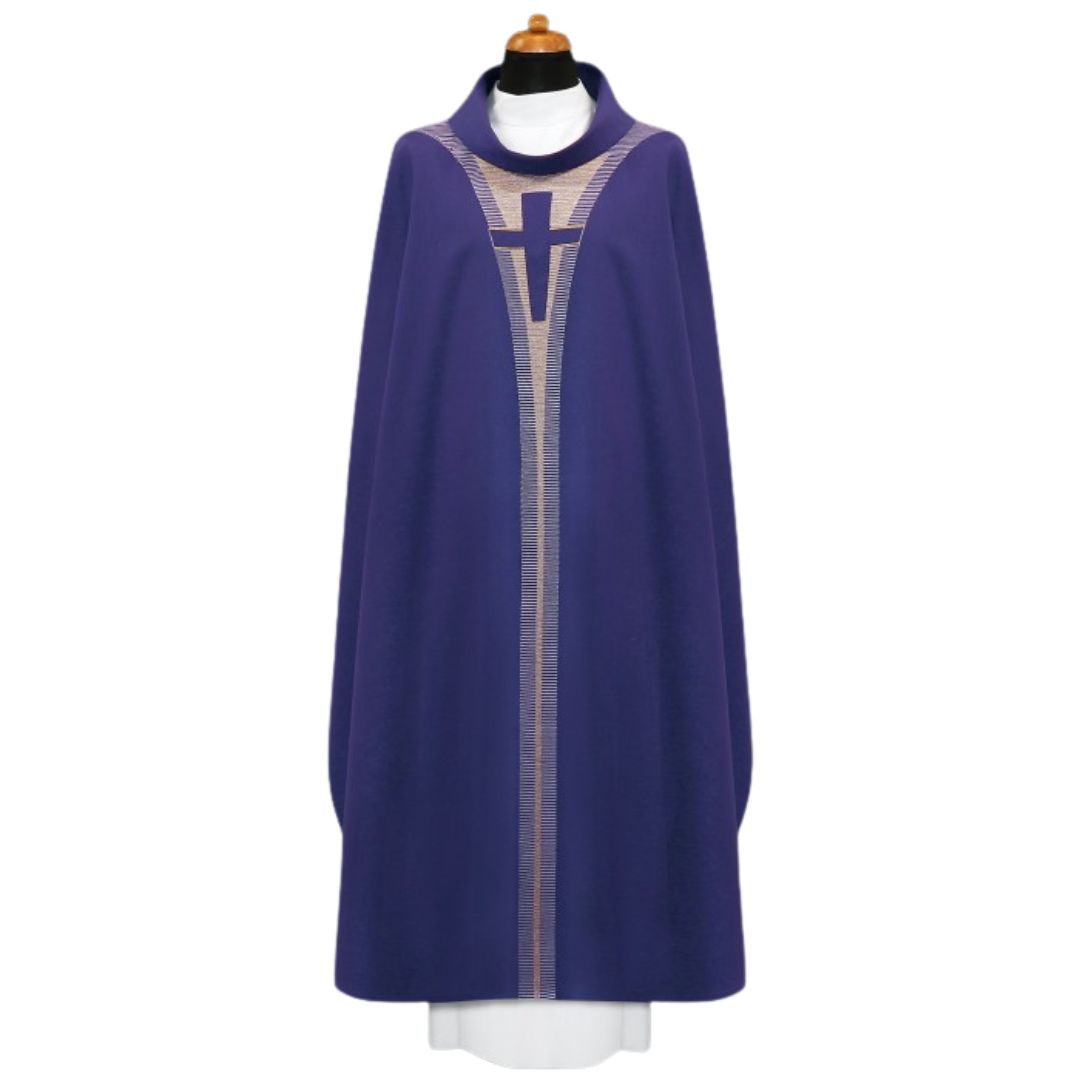 Monastic chasuble with embroidered cross Made in Poland and sold by The Clergy Store