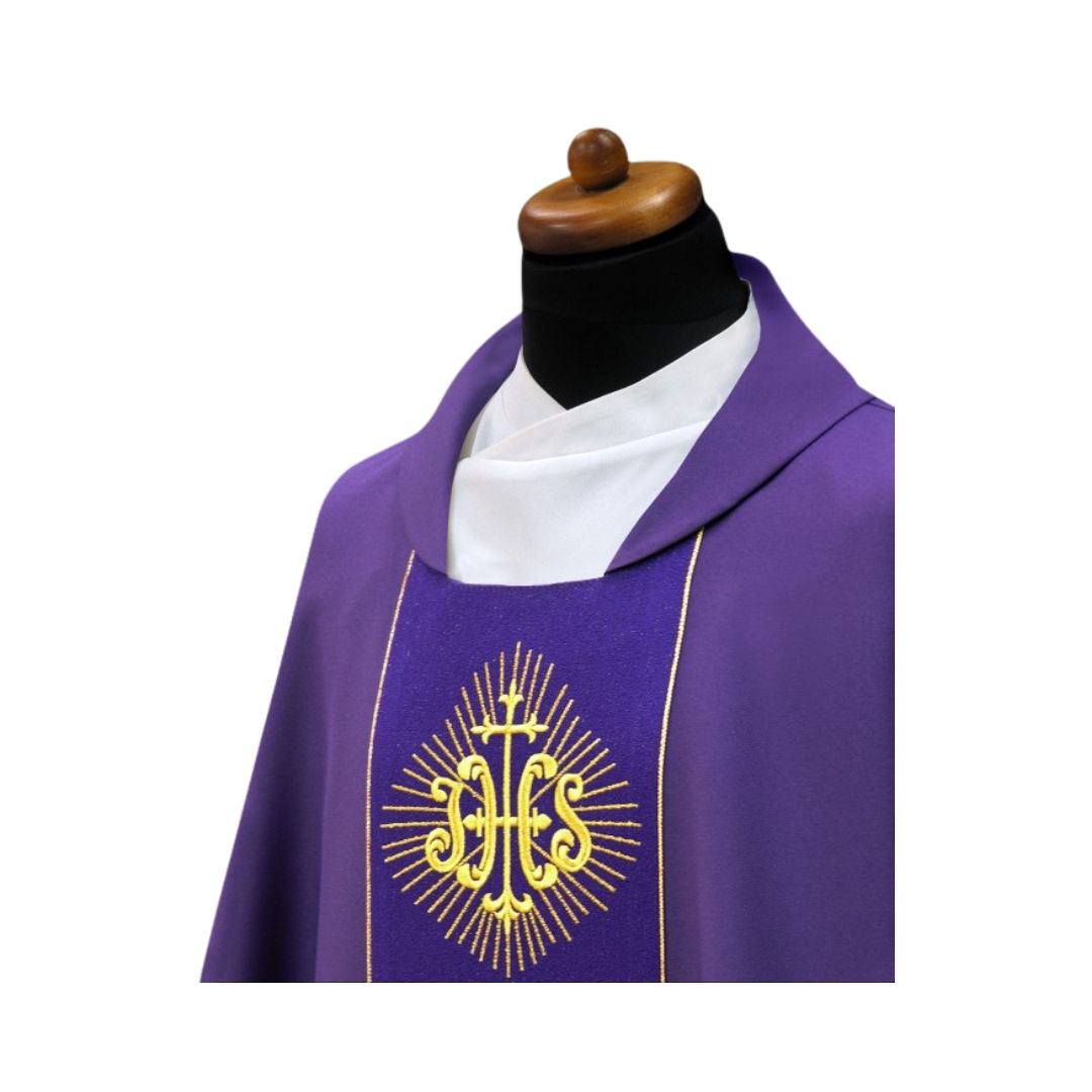 Chasuble with Eucharist embroidery. Made in Poland and sold by the Clergy Store