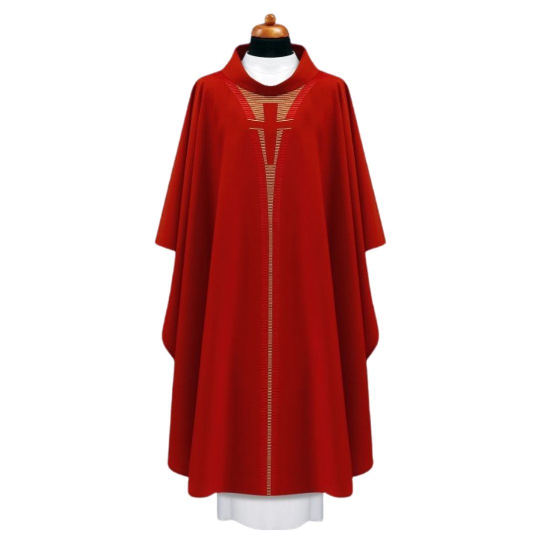 Monastic chasuble with embroidered cross Made in Poland and sold by The Clergy Store