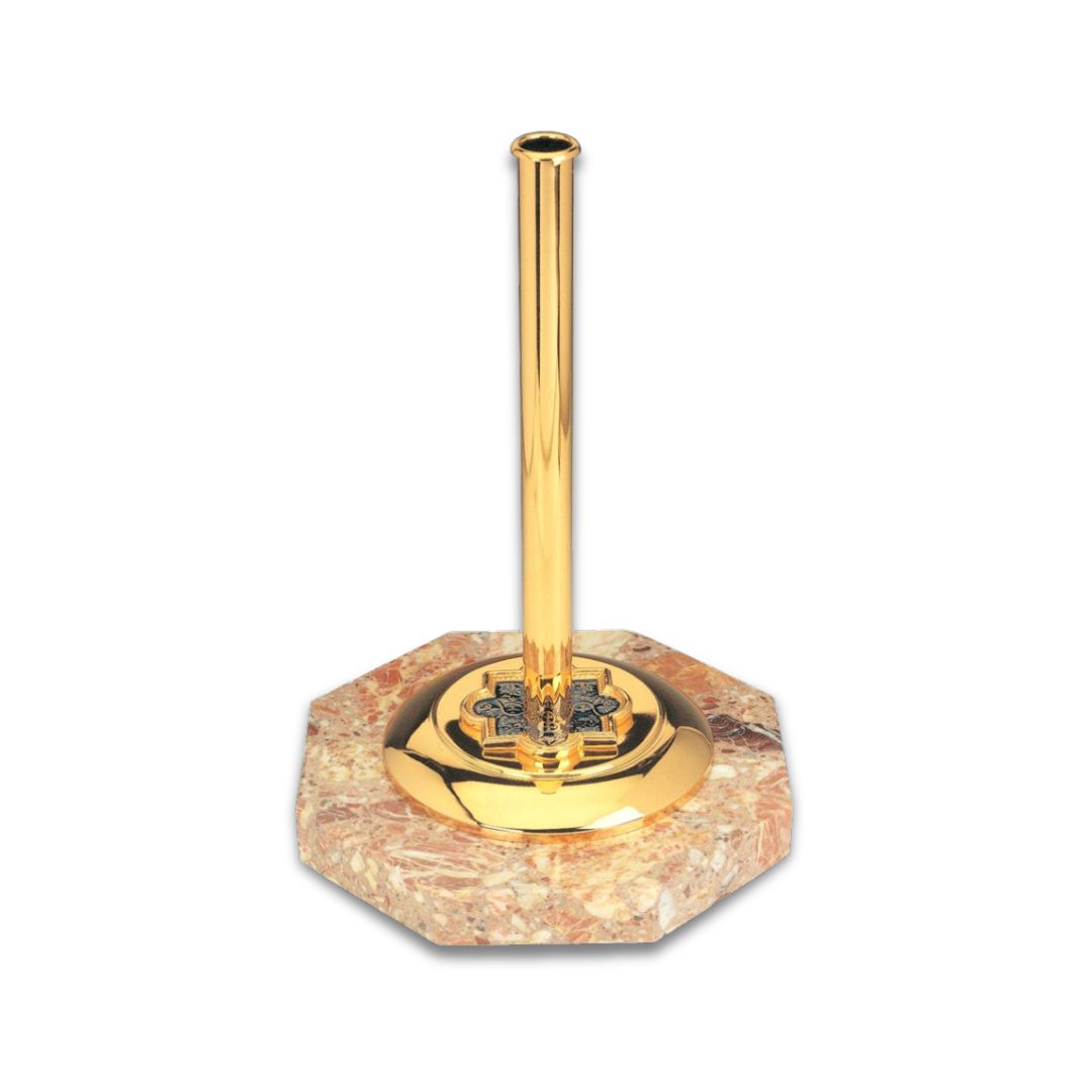 Processional Cross Base in Gold finish and Marble bottom. Made in Italy and sold by The Clergy  Store