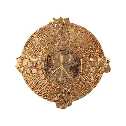 Wall Tabernacle with Chi Rho 24K-Gold & Silver plated. Single door. Made by Napoletana Arte Sacra 