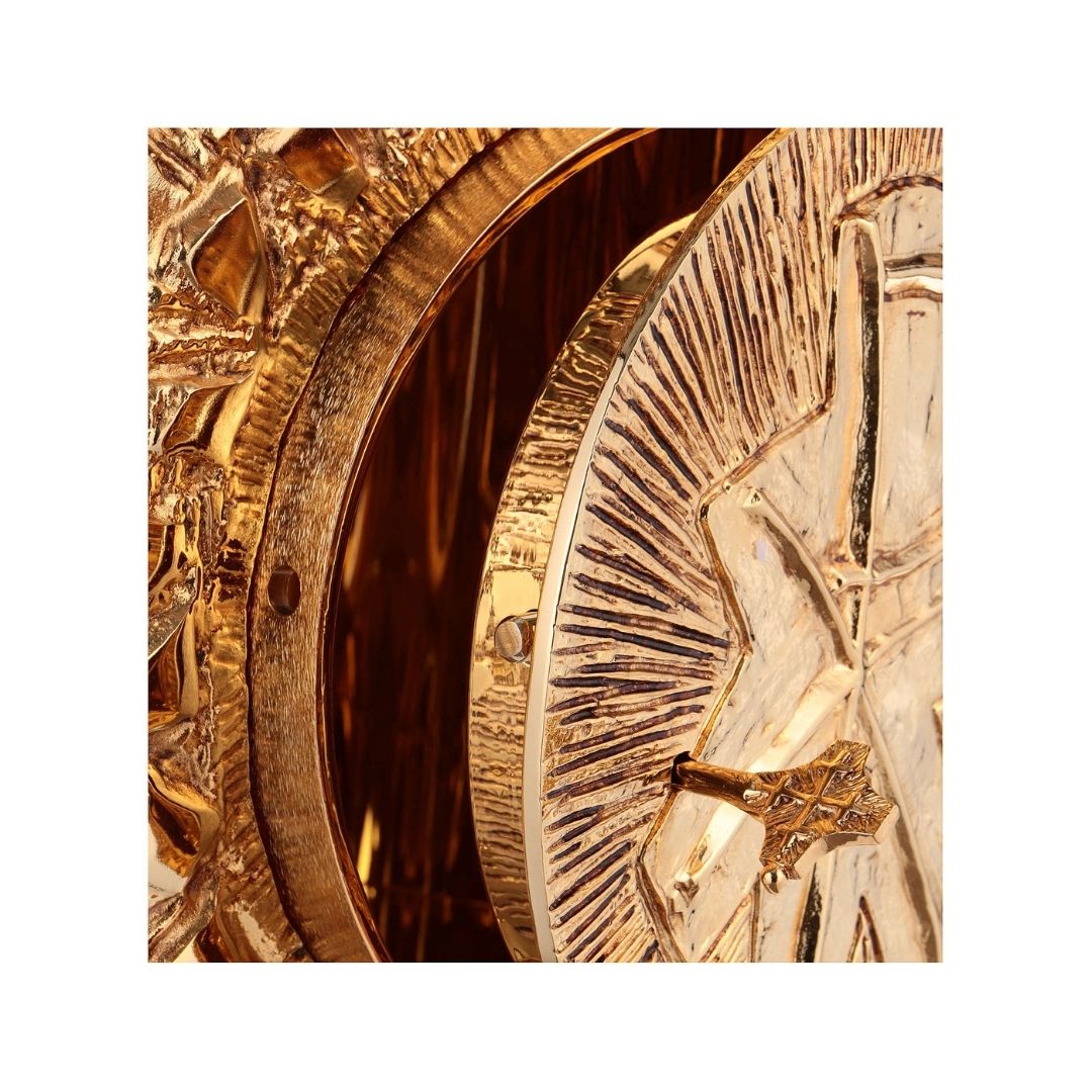 Wall Tabernacle with Chi Rho 24K-Gold & Silver plated. Single door. Made by Napoletana Arte Sacra 