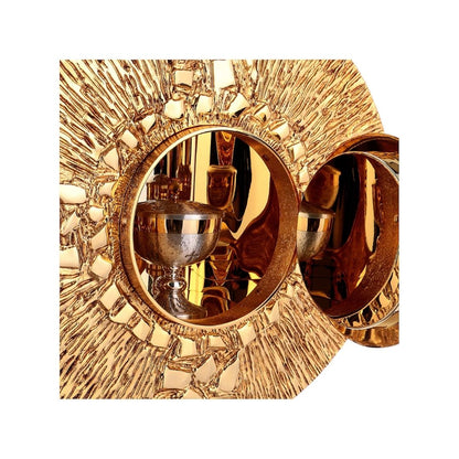 Wall Tabernacle with Chi Rho 24K-Gold & Silver plated. Single door. Made by Napoletana Arte Sacra 