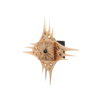 Wall Tabernacle with Earth Stones 24K-Gold & Silver plated. Single door. Made by Napoletana Arte Sacra 