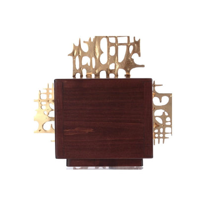 Wall Tabernacle with  Chi Rho and Grapes Gold & Silver plated. Single door. Made by Napoletana Arte Sacra Italy