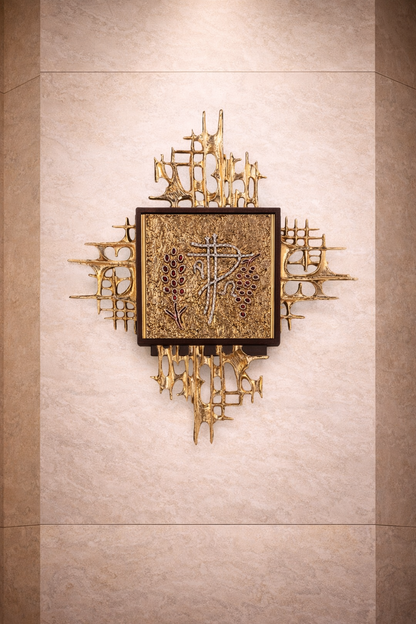 Chi Rho and Grapes Wall Tabernacle Made in Italy