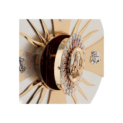 Wall Tabernacle with  the four evangelist in 24k Gold Plated. Single door with adoration window. Made by Napoletana Arte Sacra Italy