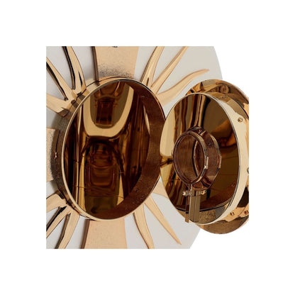 Wall Tabernacle with  the four evangelist in 24k Gold Plated. Single door with adoration window. Made by Napoletana Arte Sacra Italy