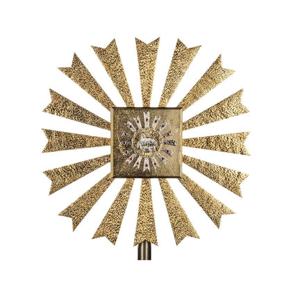 Wall Tabernacle with  image of  Lamb of God in 24k Gold Plated. Single door with adoration window. Made by Napoletana Arte Sacra Italy