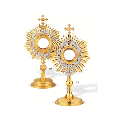 Traditional Monstrances Gold Plated. Made in Poland and sold by The Clergy Store