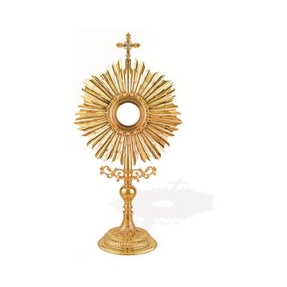 Traditional Monstrance Made in Poland Brass Gold Plated Style 467. Made in Poland and sold by The Clergy Store