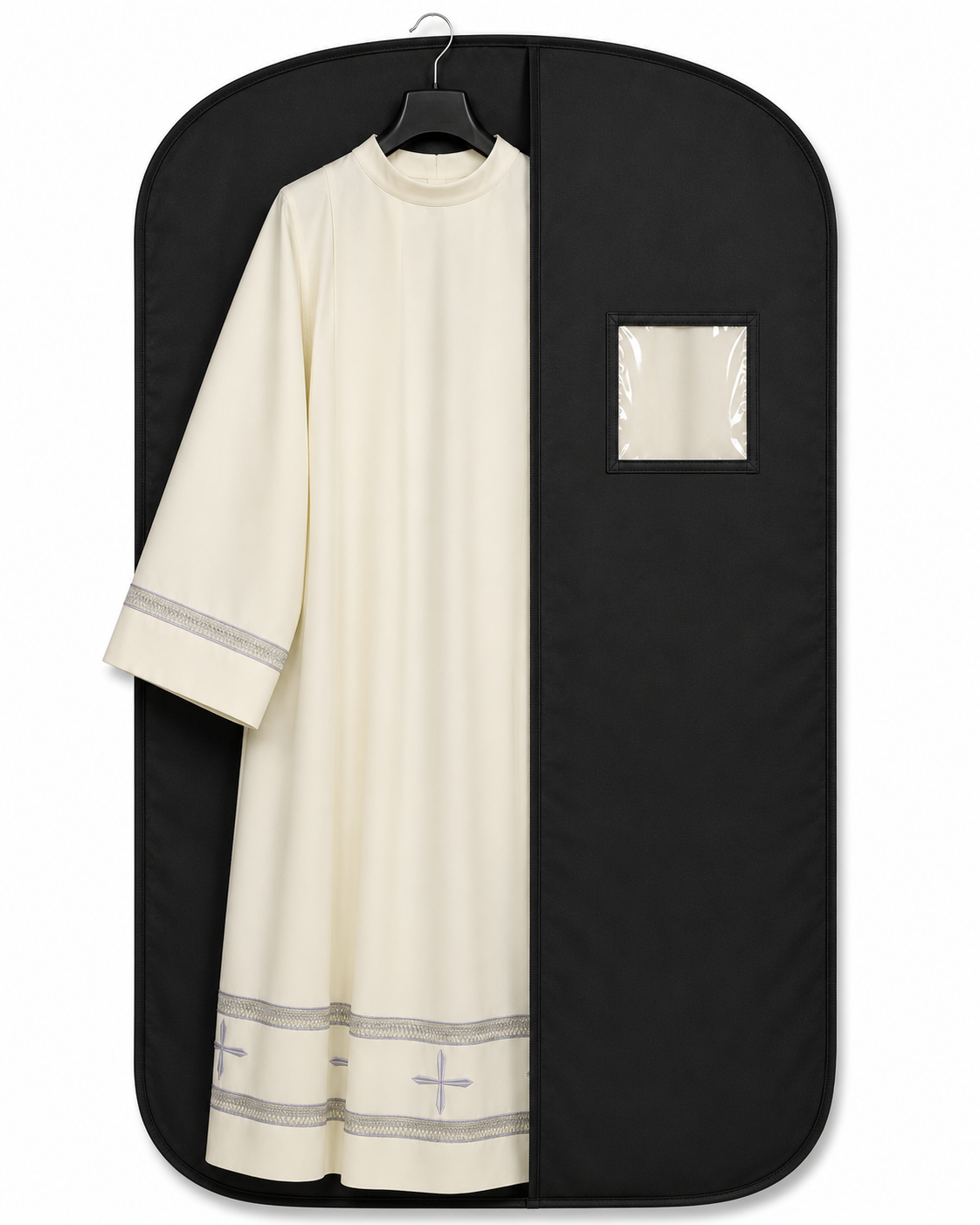 Alb black garment bag  for travel and protection 